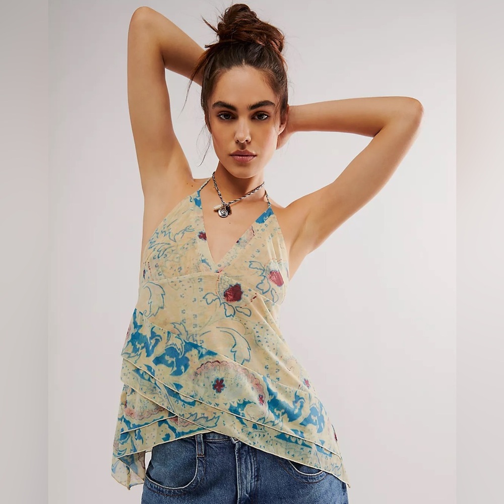 Free People Sandra’s Rose Halter Top